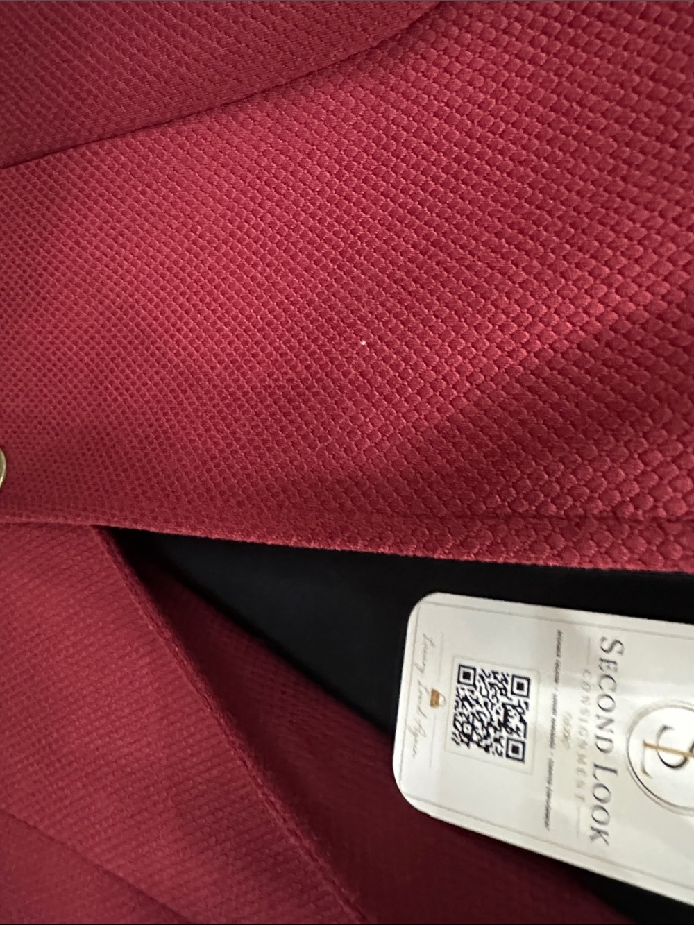 Red Textured One-Button Blazer - Picture 5 of 5